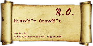 Miszár Ozsvát névjegykártya